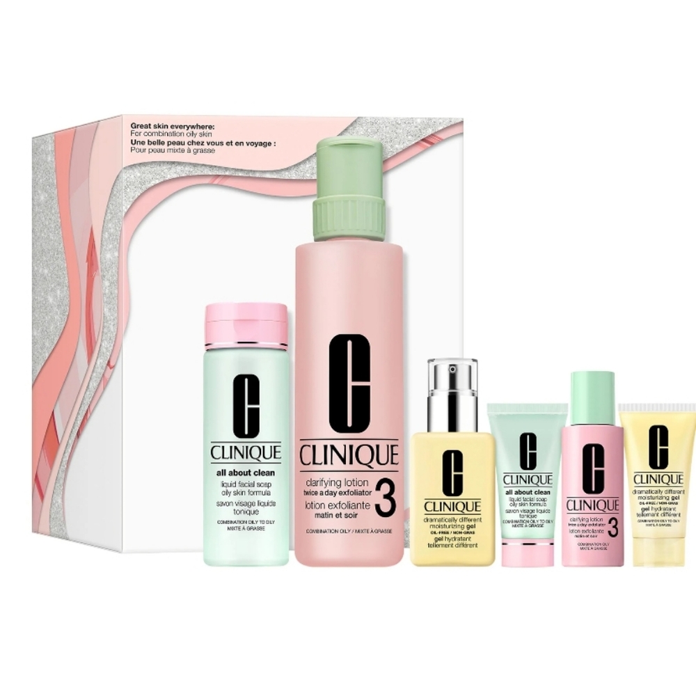 Clinique Great Skin Everywhere 3-Step Skincare Value Set For Oily Skin, NIB